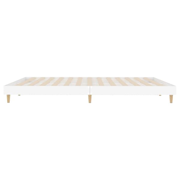 Sängram vit 200x200 cm konstruerat trä