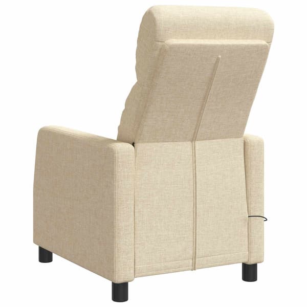 Massagefåtölj Gräddvit Tyg