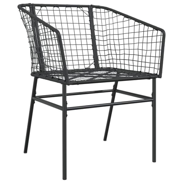 Trädgårdsmöbelset 7 pcs Svart konstrotting