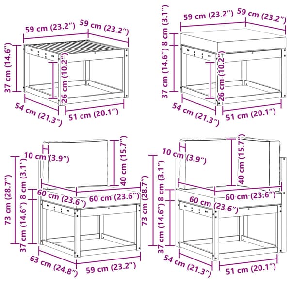 Utomhussoffset med kudde 8 pcs Naturlig och Grädde