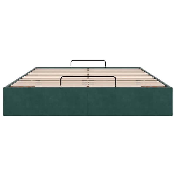 Ottoman sängram utan madrass mörkgrön 140x190 cm sammet