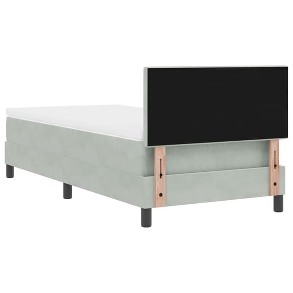 Bäddfjäder med madrass Ljusgrå 100 x 200 cm Sammet