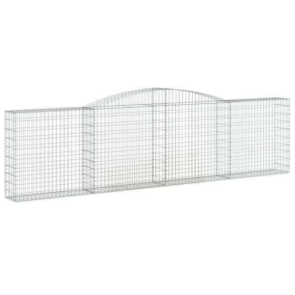 Gabioner bågformade 2 st 400x30x100/120 cm galvaniserat järn