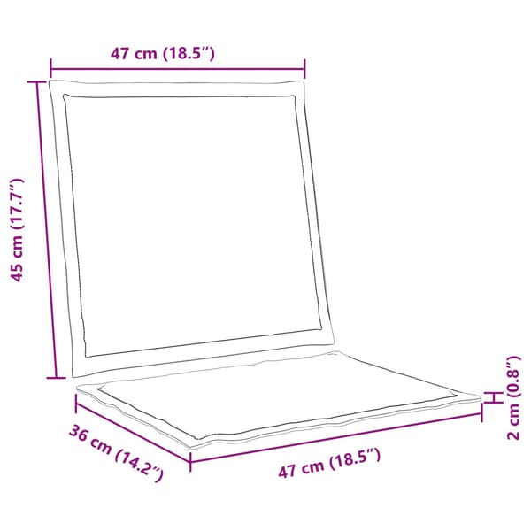 Sitt- och Ryggkuddar 4 pcs Antracit 47 x 45 x 2 cm Polyester