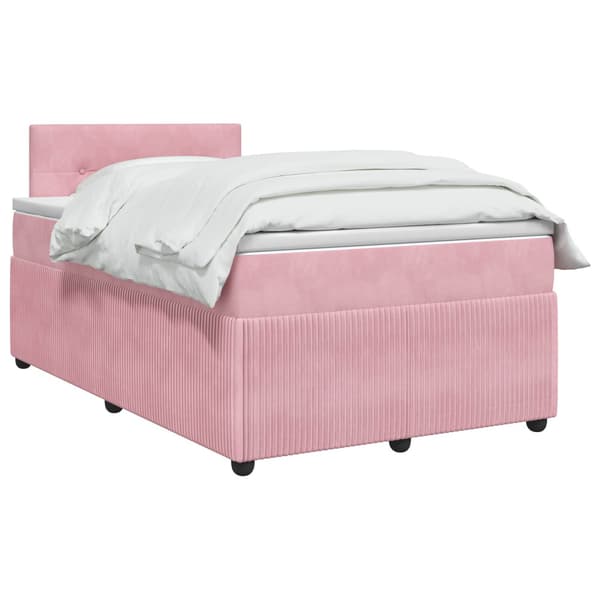 Kontinentalsäng med madrass Rosa 120 x 190 cm Sammet
