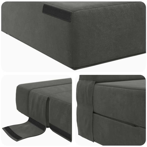 Fällsoffa säng Mörkgrå 203 x 152 x 15 cm Sammet