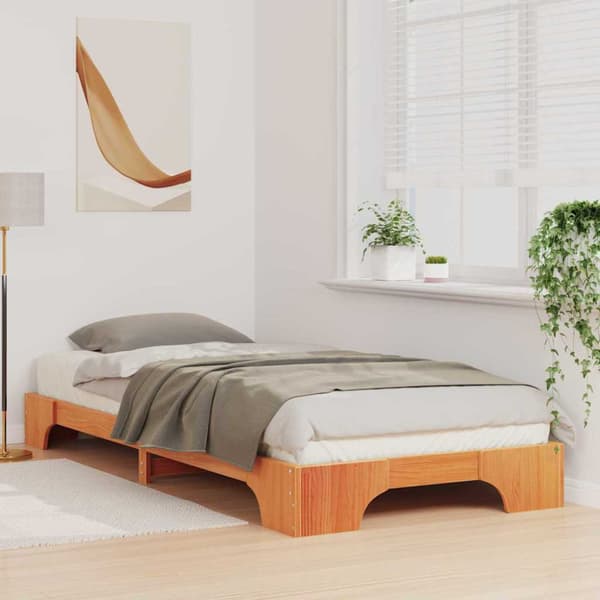 Sängram Brun 80 x 210 cm Massiv furu