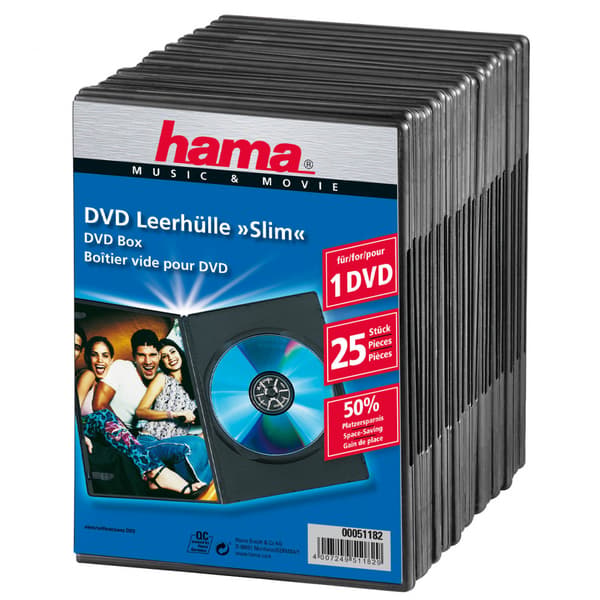 DVD-Box Slim Svart 25-pack