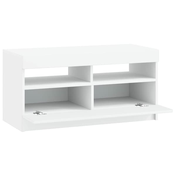 LED TV-skåp Vit Konstruerat trä