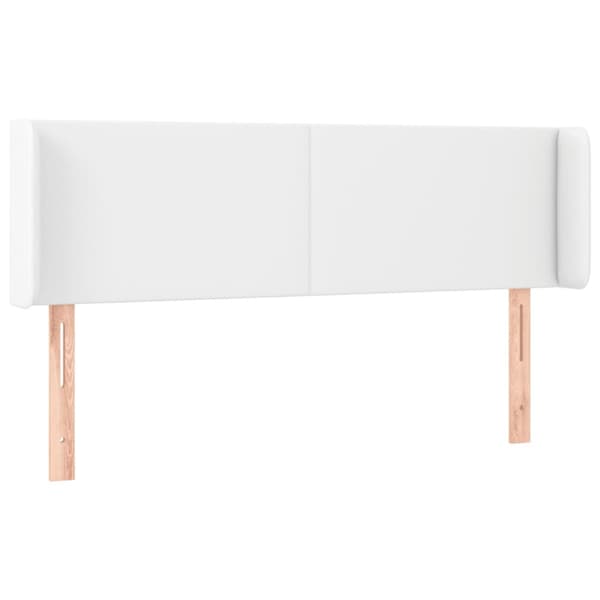 Sänggavel LED vit 147x16x78/88 cm konstläder