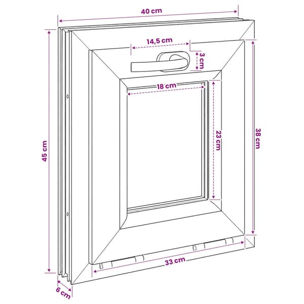 Tilt källarfönster RISOR 40 x 45 cm PVC och klart glas