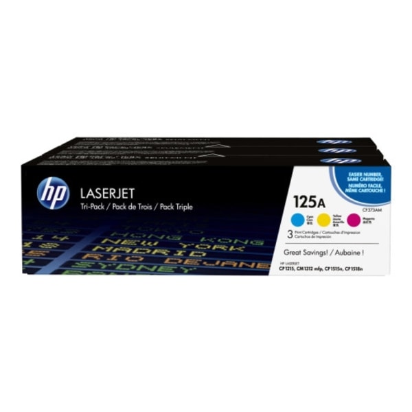 HP 125A - 3-pack - gul, cyan, magenta - original - LaserJet - tonerkassett (CE259AM)