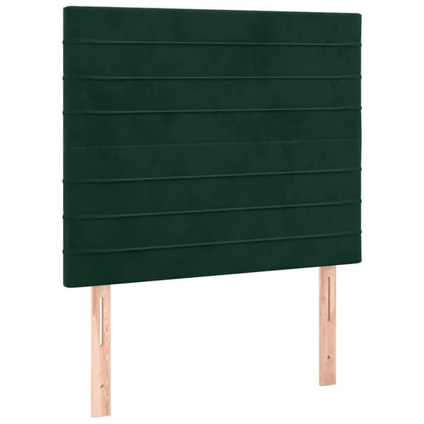 Ramsäng med madrass mörkgrön 90x190 cm sammet