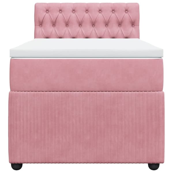 Ramsäng med madrass rosa 90x200 cm sammet
