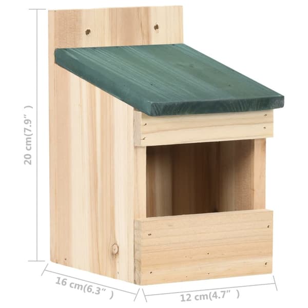 Fågelholkar 4 st 12x16x20 cm granträ