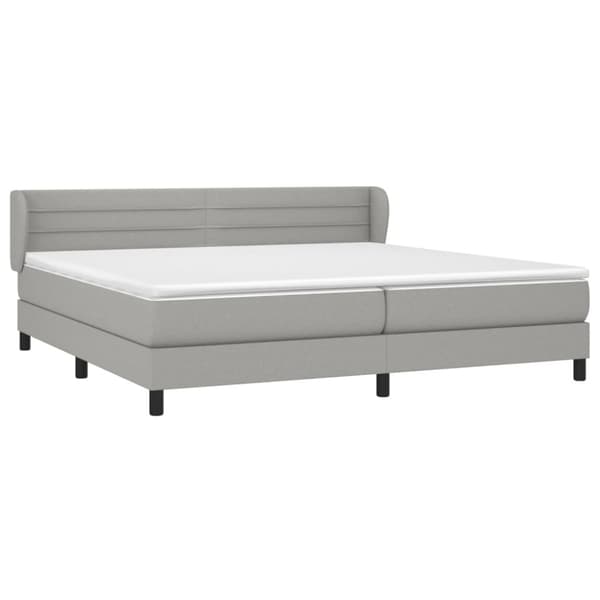 Ramsäng med madrass ljusgrå 200x200 cm tyg