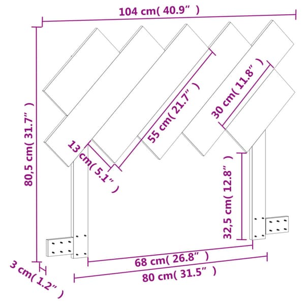 Huvudgavel vaxbrun 100 cm massiv furu