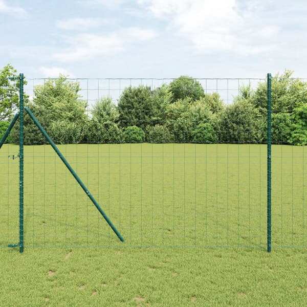 Stängsel med stolpe Grön 1,6 x 10 m Stål och PVC
