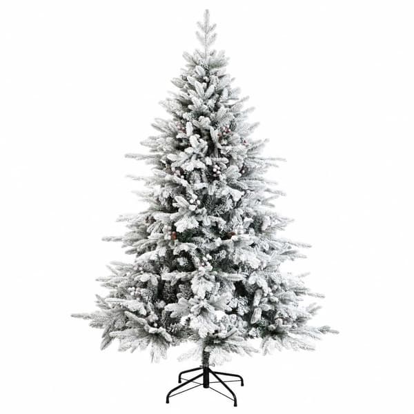 Plast Hingad Julgran 150 cm PVC och metall Grön och Vit