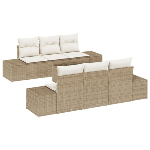 Trädgårdsoffset 8 pcs Beige och gräddfärgad konstrotting