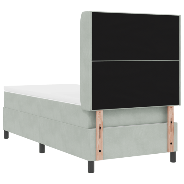Bäddfjäder med madrass Ljusgrå 80 x 200 cm Sammet
