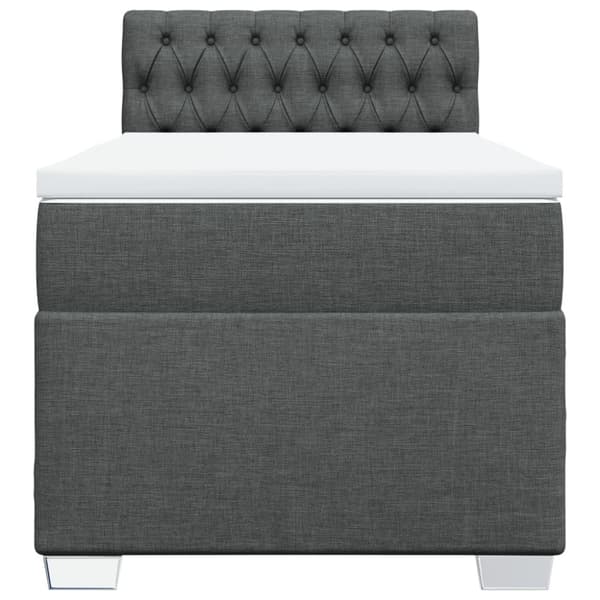 Ramsäng med madrass mörkgrå 100x200 cm tyg