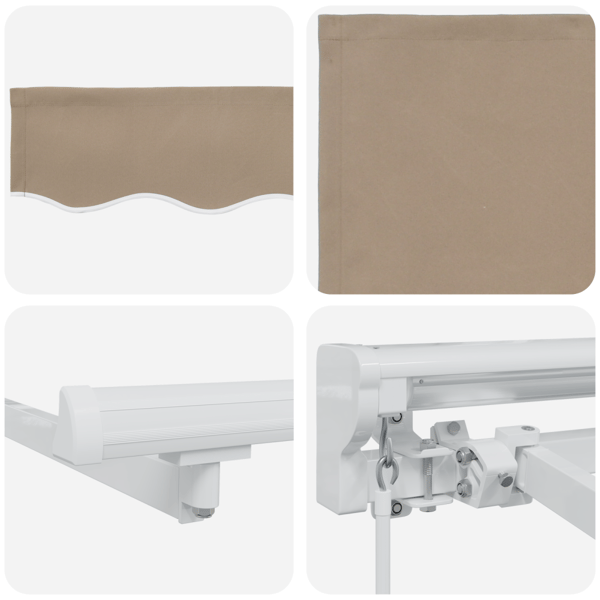 Markisram Beige 400 x 200 cm Polyester med PU-beläggning