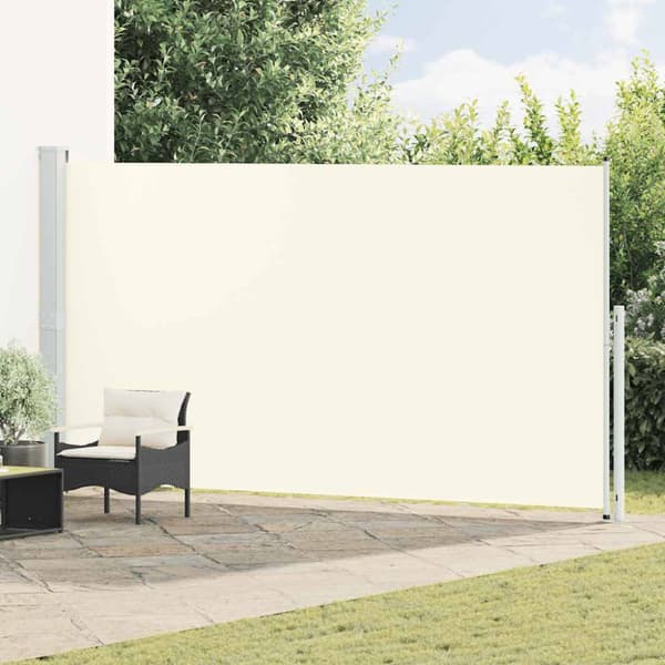 Infällbar sidomarkis 200x500 cm gräddvit