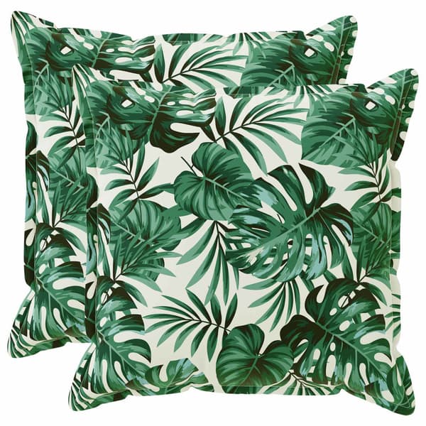 Kudde 2 st HOUTEN Bladmönster 65 x 65 cm Polyester