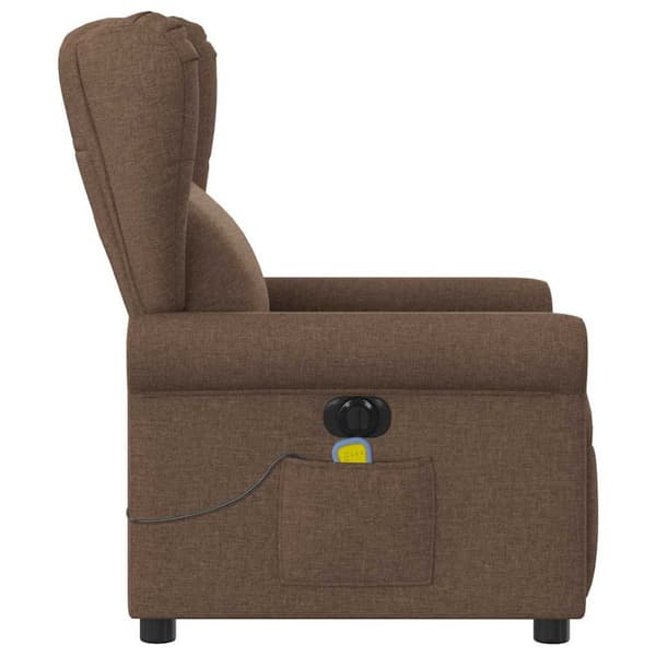 Elektrisk massagefåtölj brun tyg