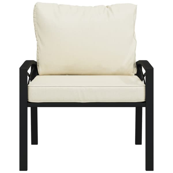 Trädgårdsstolar med sandfärgade dynor 2 st 68x76x79 cm stål