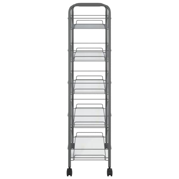 Rullvagn 5 våningar grå 46x26x105 cm järn