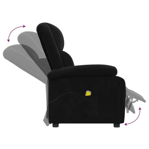 Massagefåtölj svart sammet