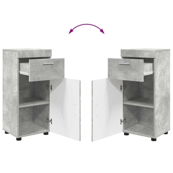 Badrumsmöbelset TULUM 3 pcs Betonggrå 60 x 34 x 63 cm