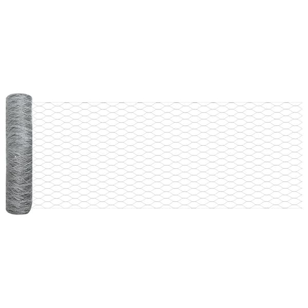 Hexagonstängsel Silver 0,6 x 10 m Galvaniserat stål