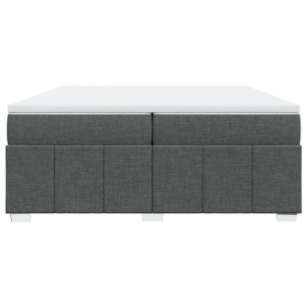 Ramsäng med madrass mörkgrå 200x200 cm tyg