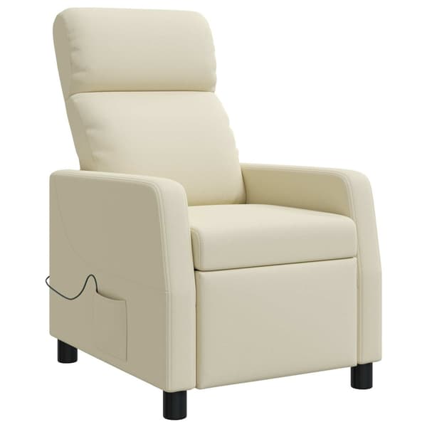 Massagefåtölj Gräddvit Konstläder