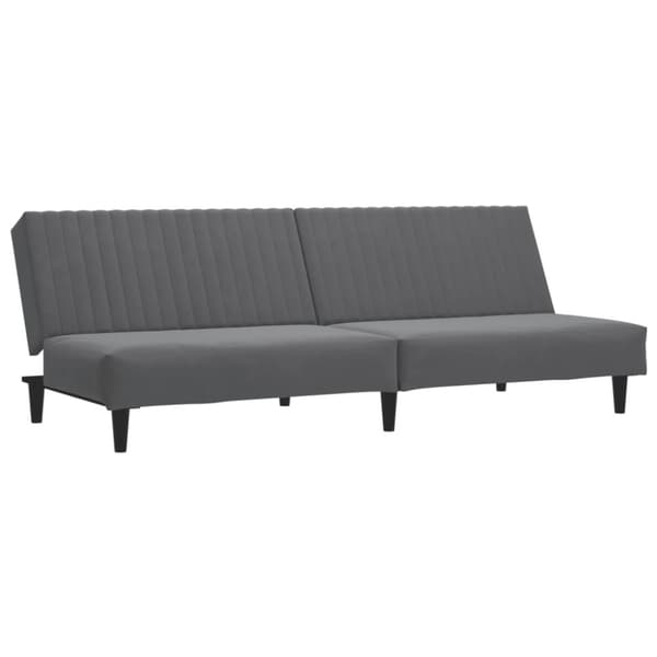 Bäddsoffa 2-sits mörkgrå sammet