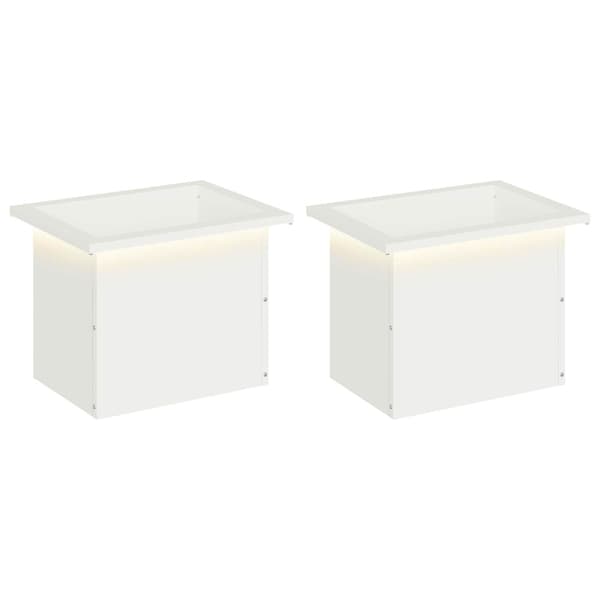 Odlingslåda med LED 2 st Vit 30 x 40 x 30 cm Stål