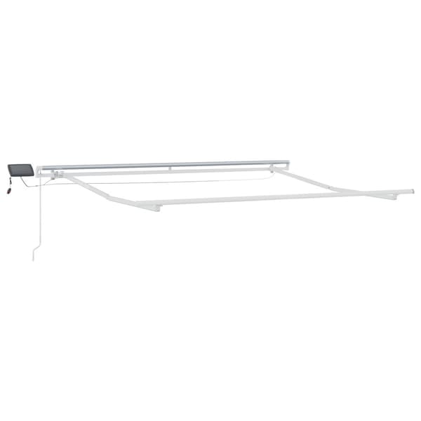 Utfällbar markis Vit 350 x 250 cm Tyger och Stål