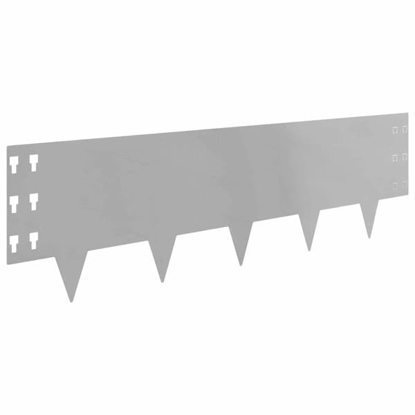 Kant för gräsmatta 20 pcs 100 x 30 cm Stål Silver