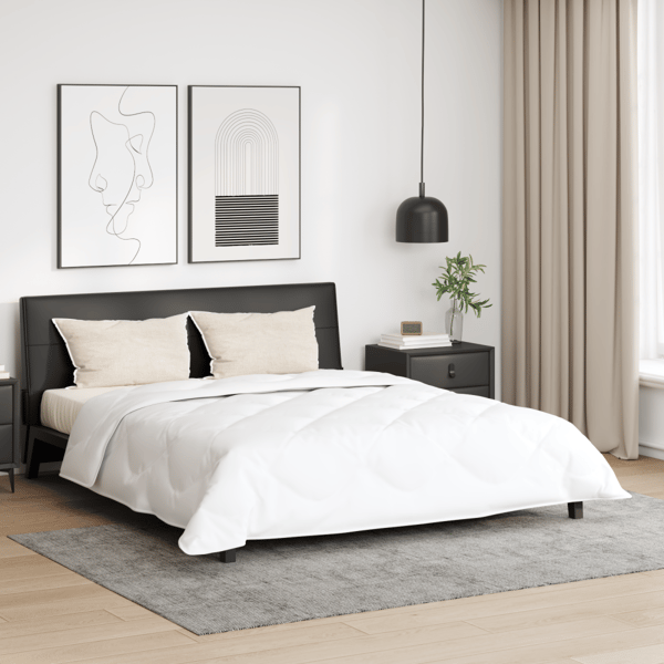 Duntäcke med kudde 3 pcs Vit Mikrofiber