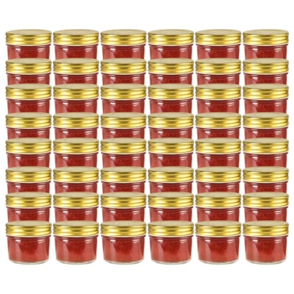 Syltburkar i glas med guldfärgade lock 48 st 110 ml