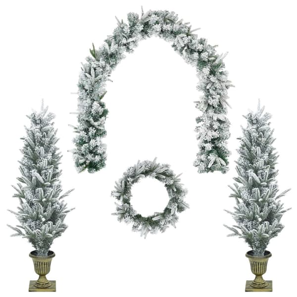 Mini julgran 120 cm PVC och PE Grön och Vit