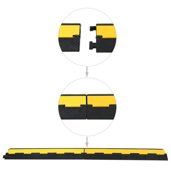Kabelskydd 2 kanaler gummi 101,5 cm