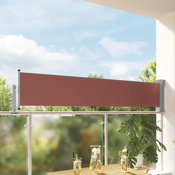 Infällbar sidomarkis 60x300 cm brun