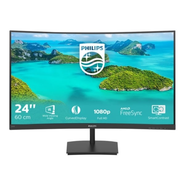 Philips E-line 241E1SCA - LED-skärm - böjd - Full HD (1080p) - 24" Svart