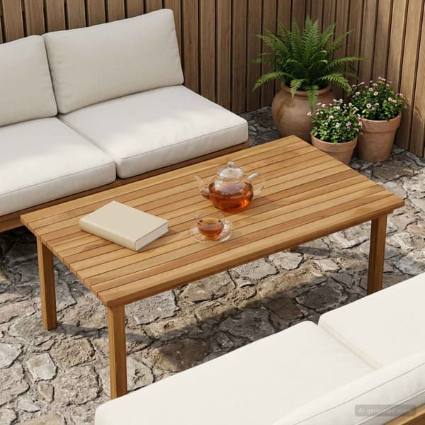 Bordsskiva 100 x 50 x 3,5 cm Rektangulär Massivt teakträ