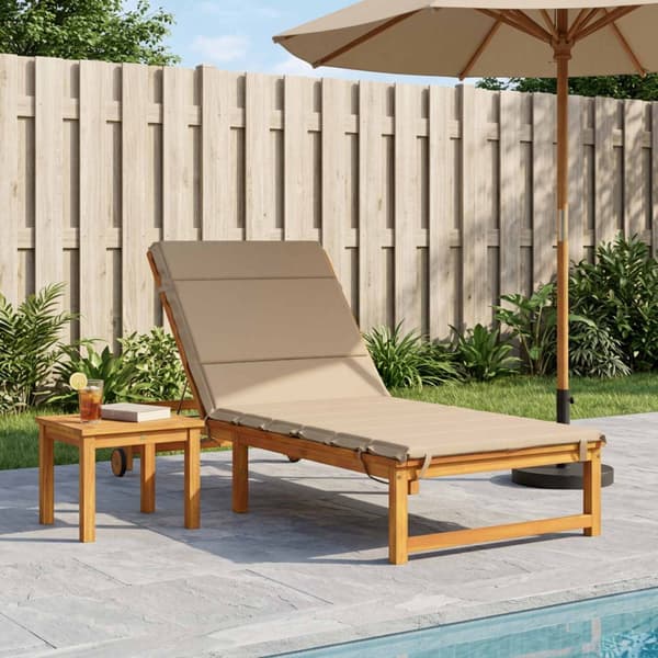 Solstol Kudde GEMERT 100% Polyester Sand 200 x 80 x 3 cm