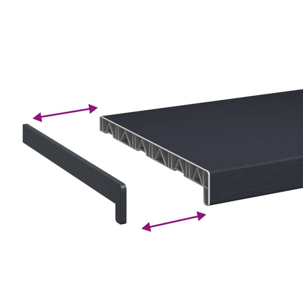 Fönsterbräda Anthracit med träådring 80 x 35 x 4,5 cm PVC